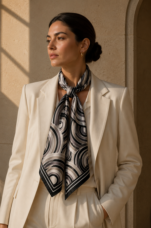 Monochrome Waves Scarf