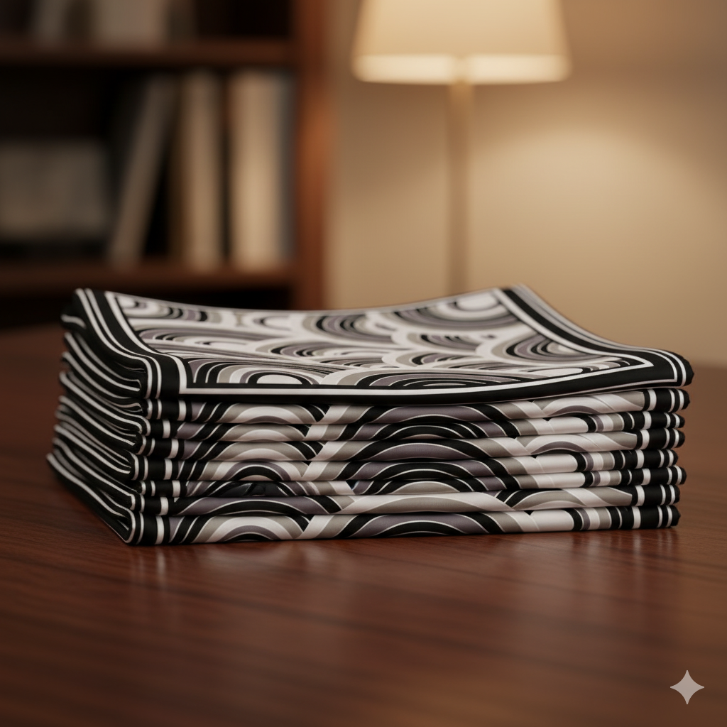 Monochrome Waves Scarf