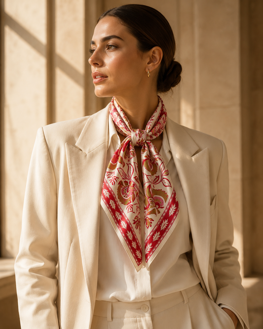 Coral Pink Botanical Scarf