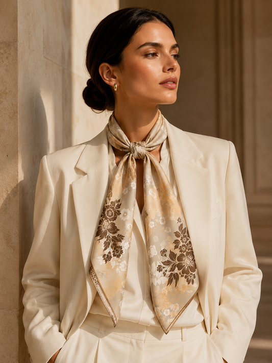 Neutral Floral Scarf