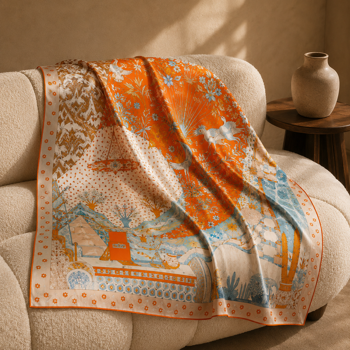 Whimsical Landscape Scarf