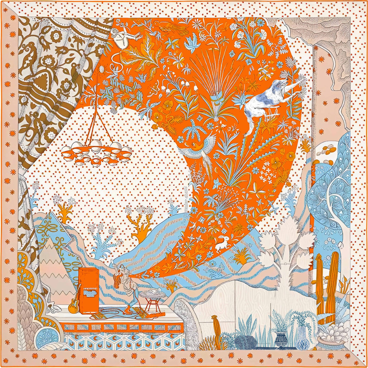 Whimsical Landscape Scarf