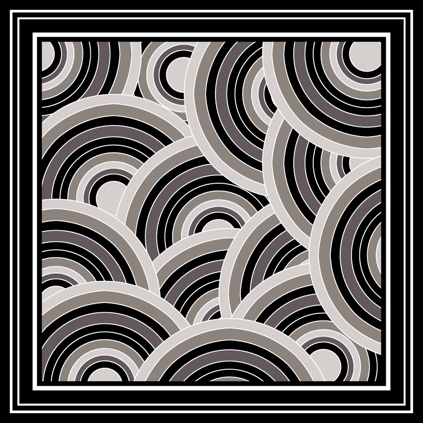 Monochrome Waves Scarf