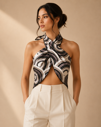 Monochrome Waves Scarf