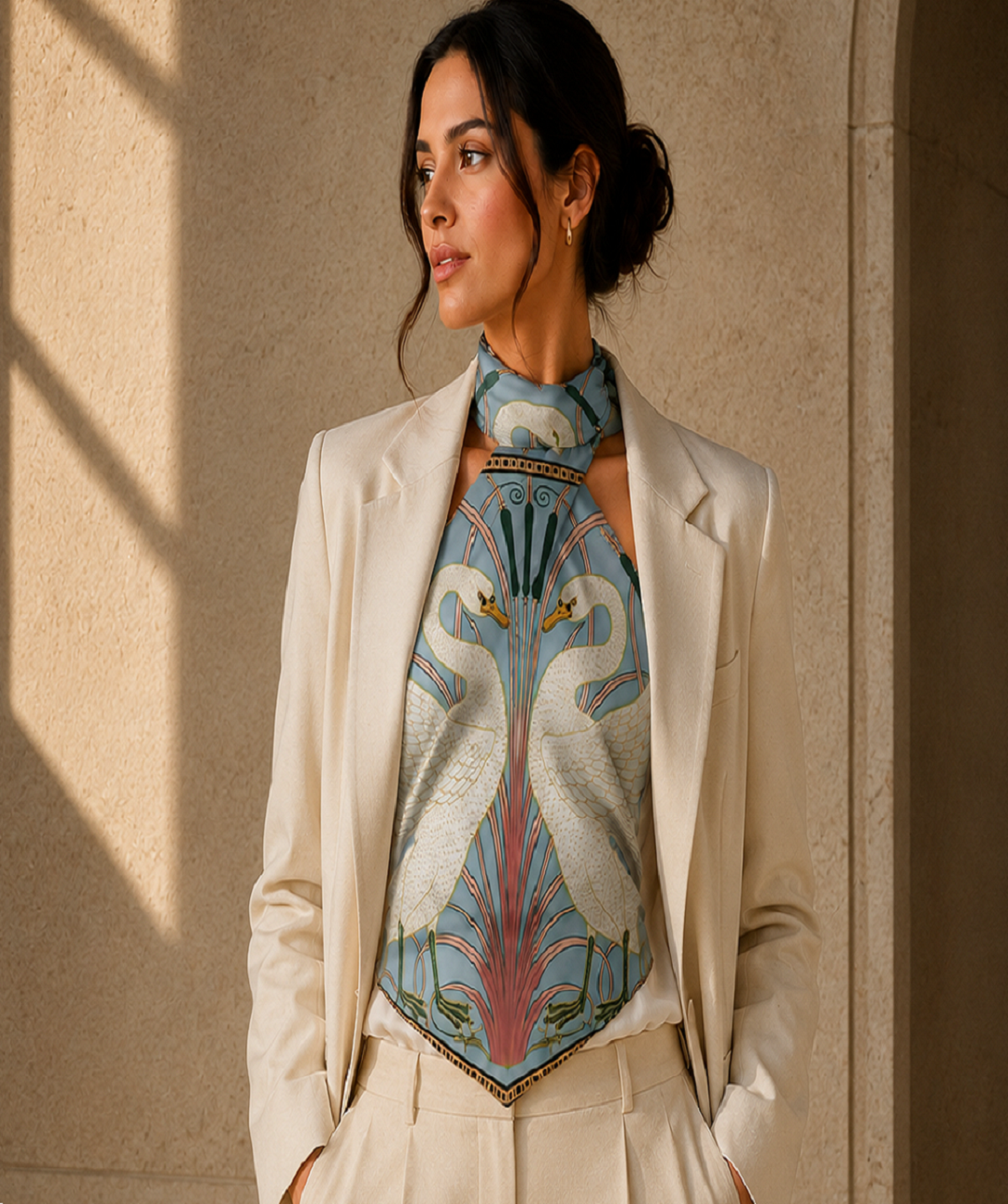 Art Nouveau Swan Scarf