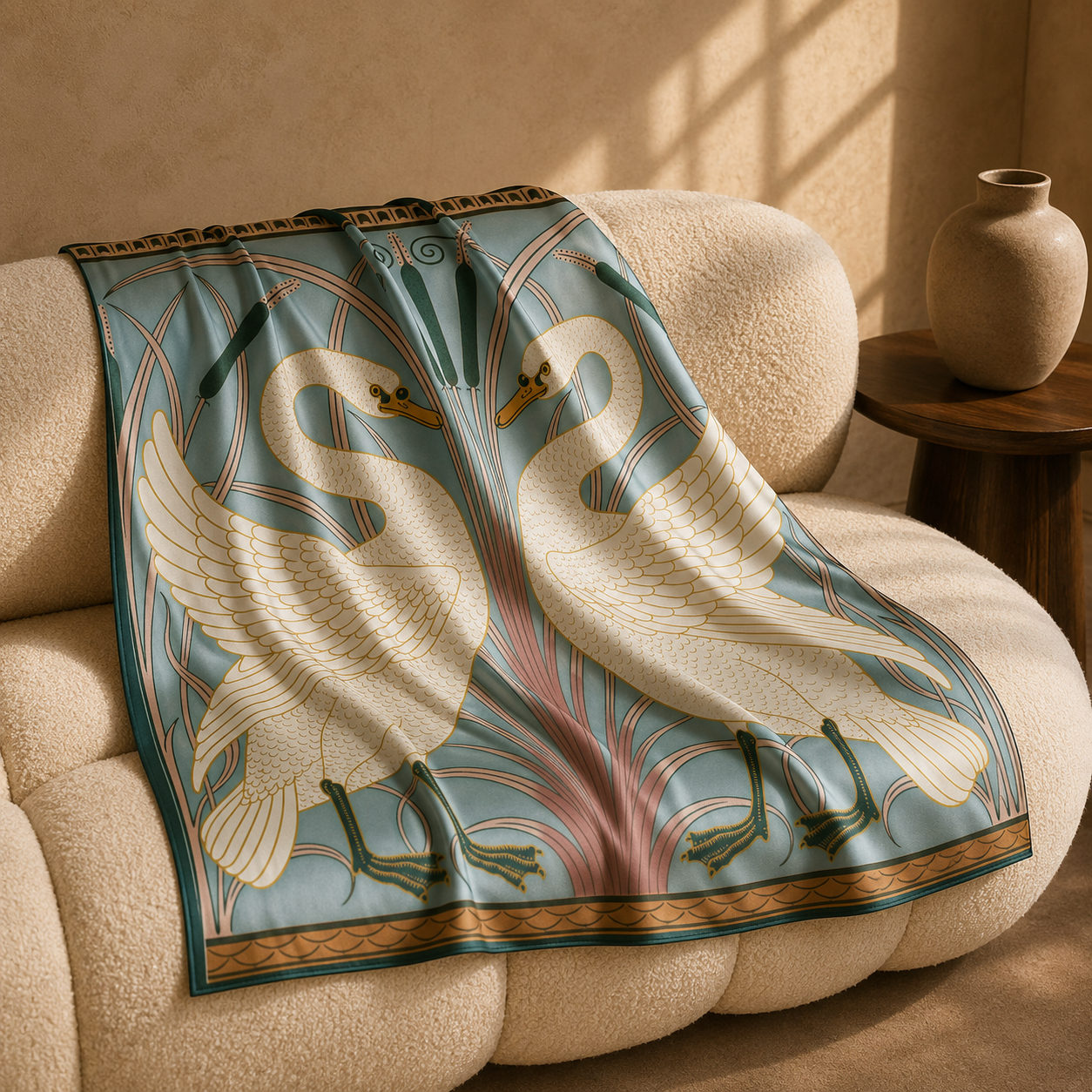 Art Nouveau Swan Scarf