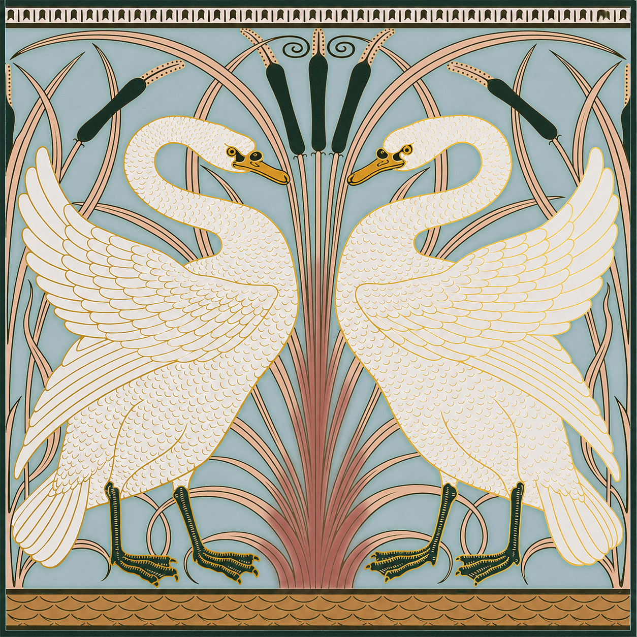 Art Nouveau Swan Scarf