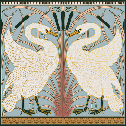 Art Nouveau Swan Scarf