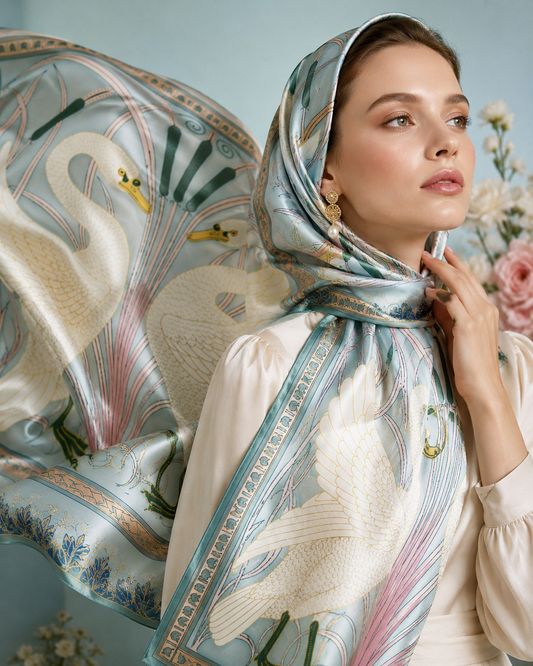 Art Nouveau Swan Scarf