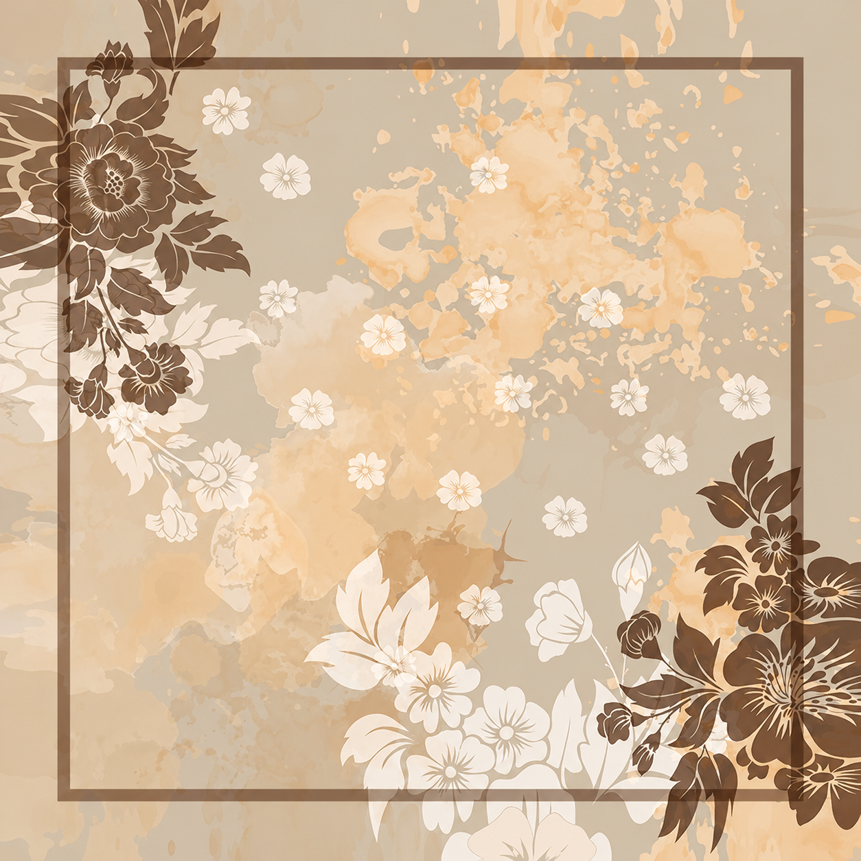 Neutral Floral Scarf