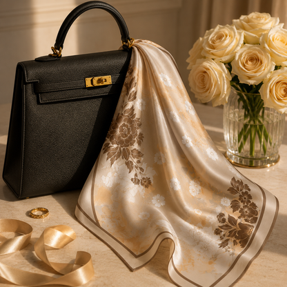 Neutral Floral Scarf
