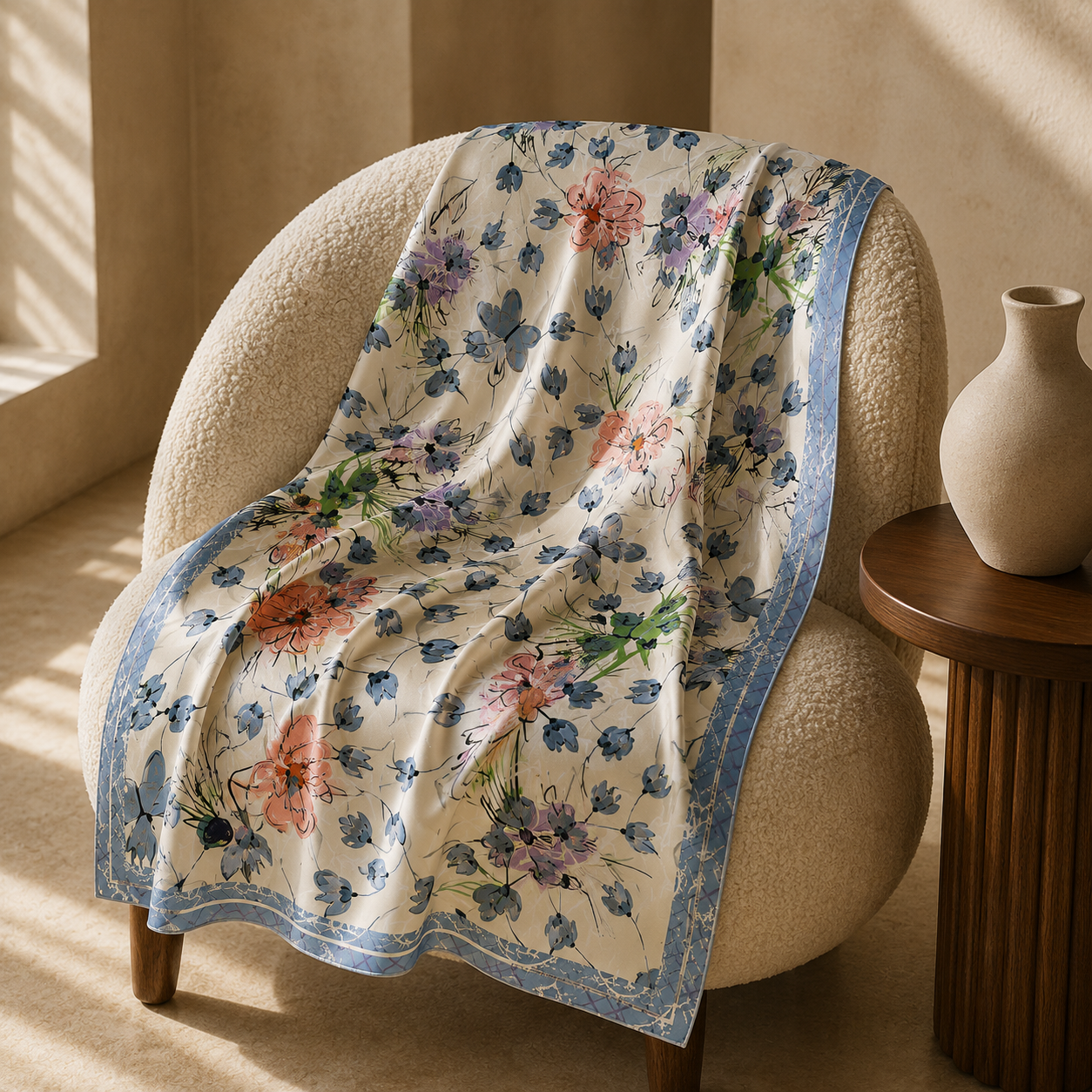 Watercolor Botanical Scarf