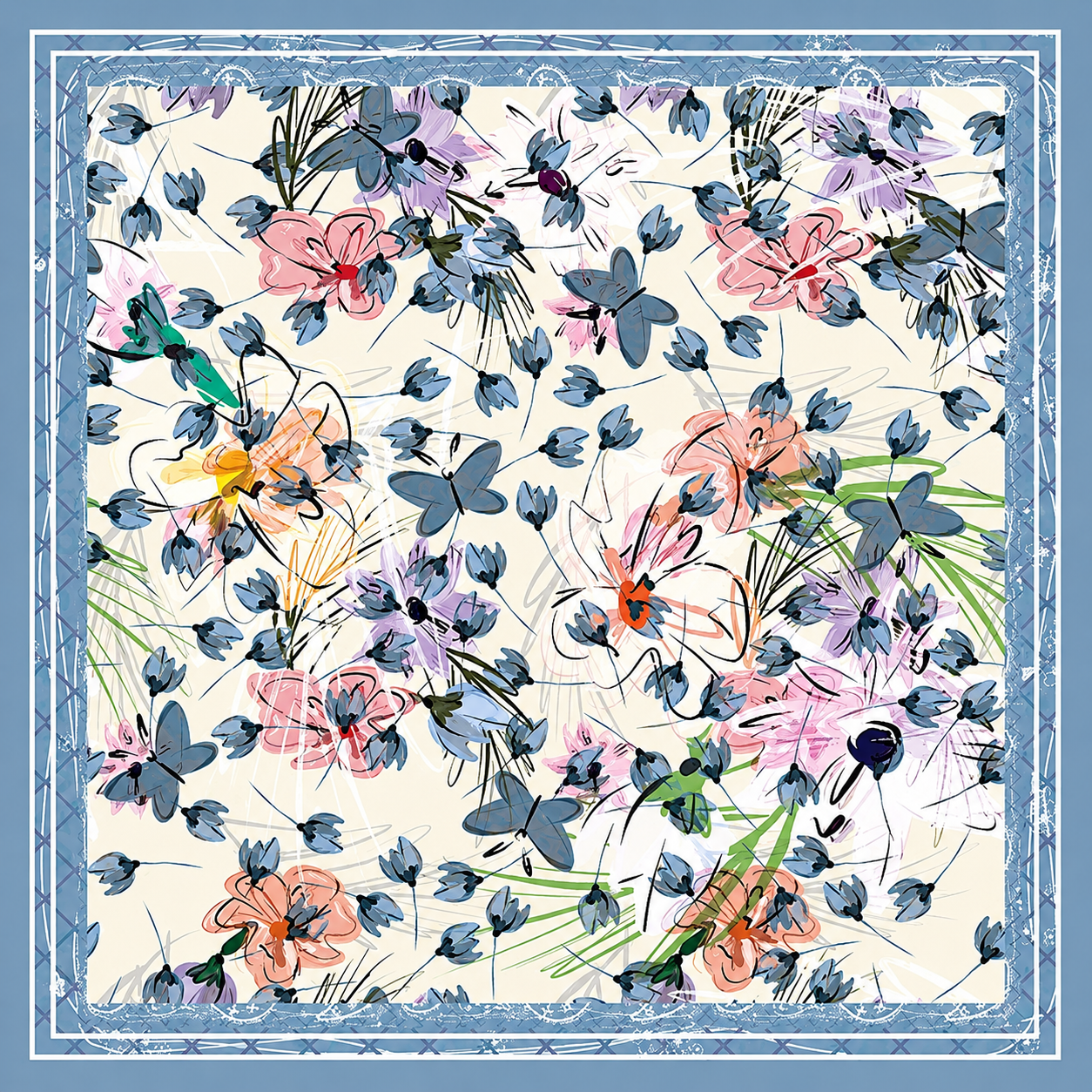 Watercolor Botanical Scarf