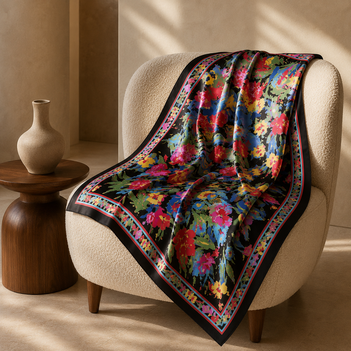 Artistic Floral Scarf