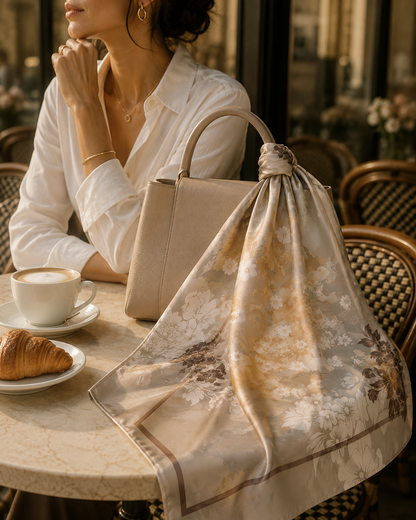 Neutral Floral Scarf