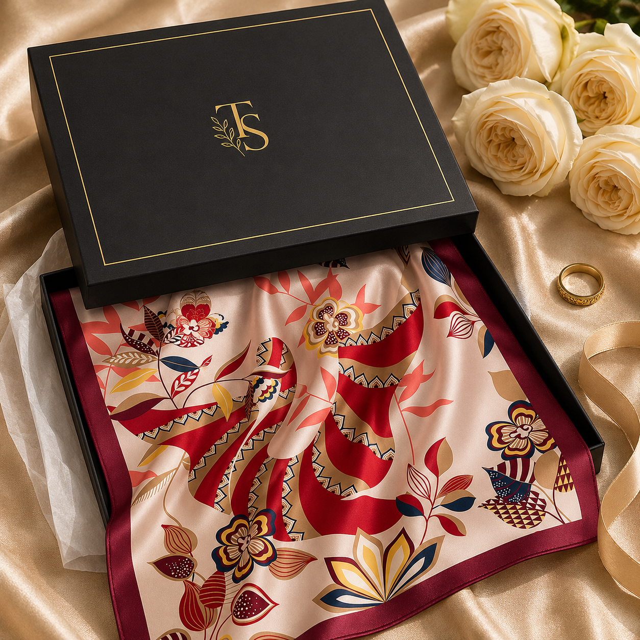 Retro Floral Scarf