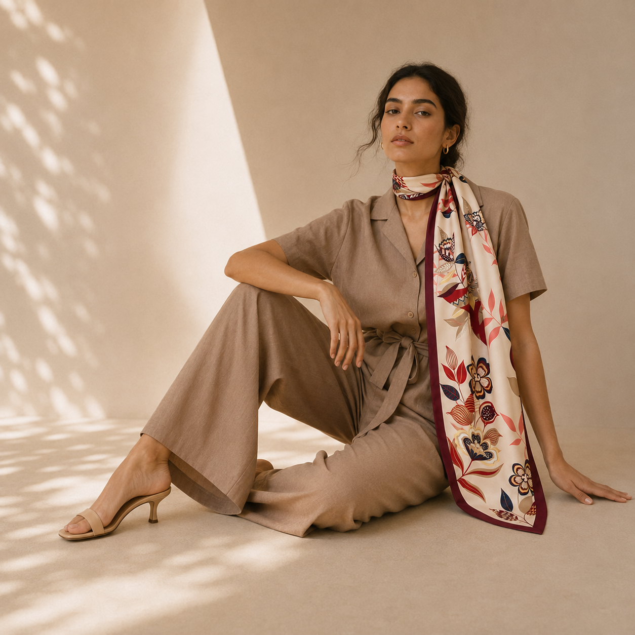 Retro Floral Scarf