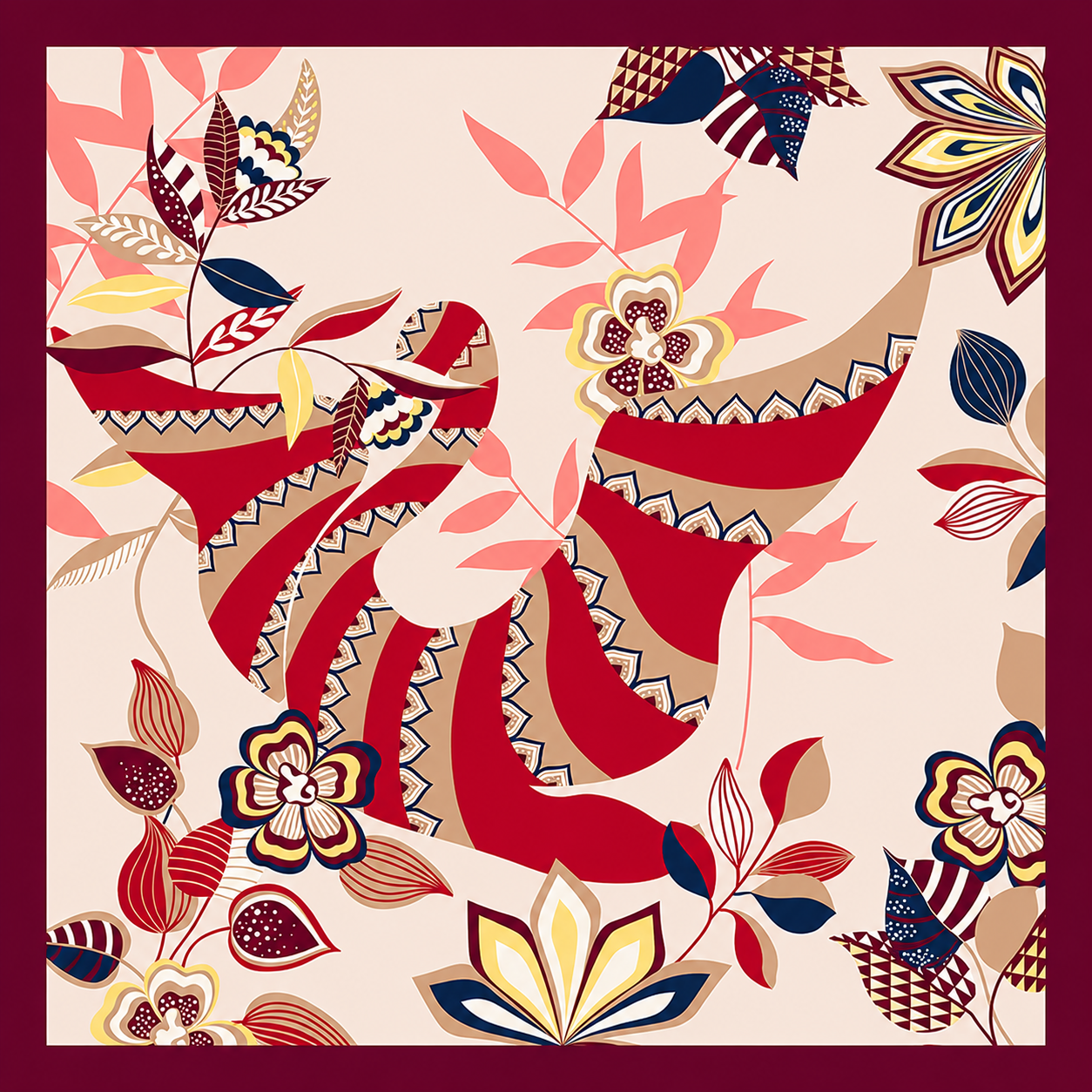 Retro Floral Scarf