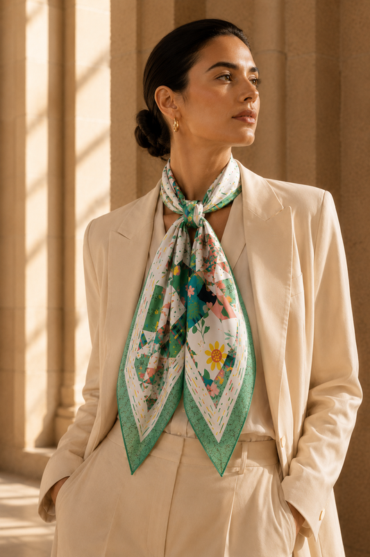 Pastel Mosaic Floral Scarf