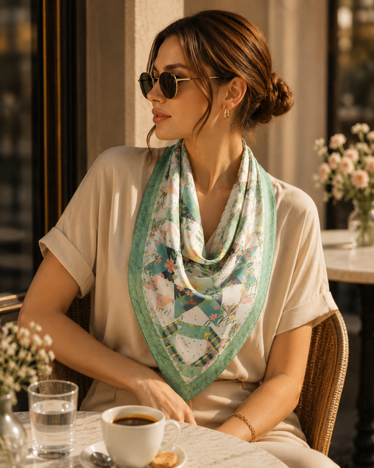 Pastel Mosaic Floral Scarf