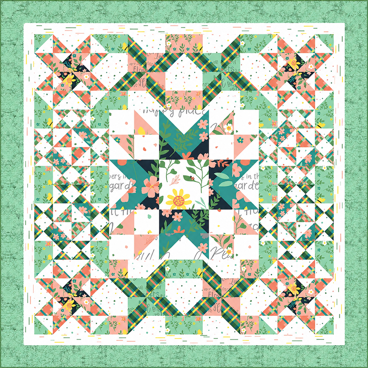 Pastel Mosaic Floral Scarf