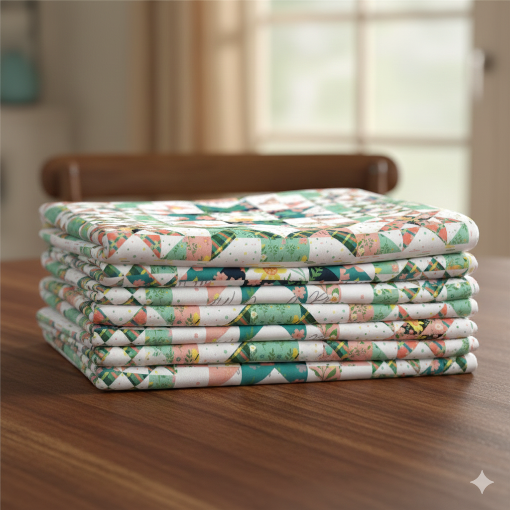Pastel Mosaic Floral Scarf