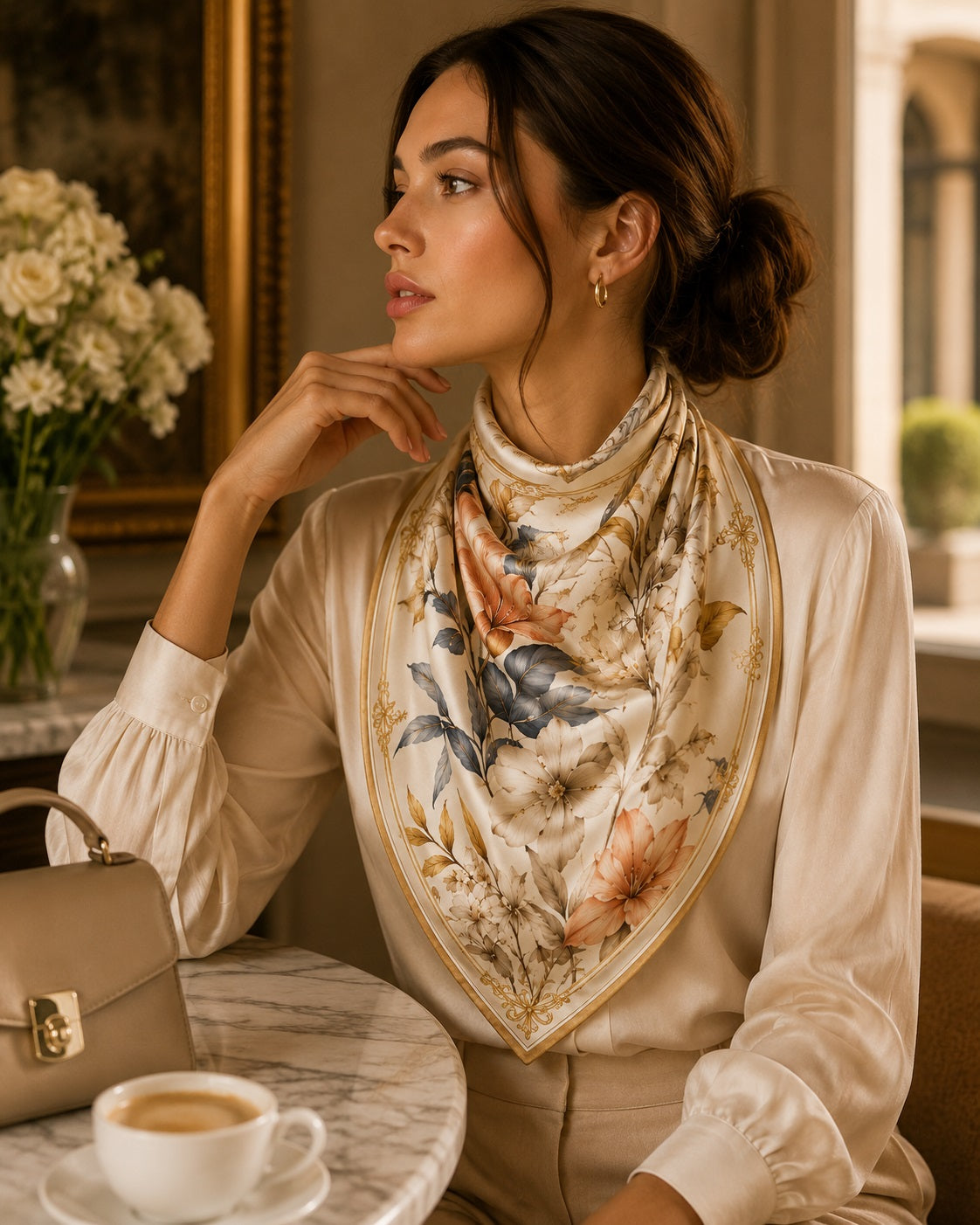 Earthy Botanical Scarf