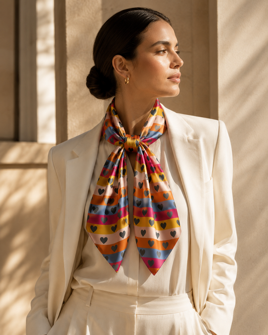Striped Heart Scarf