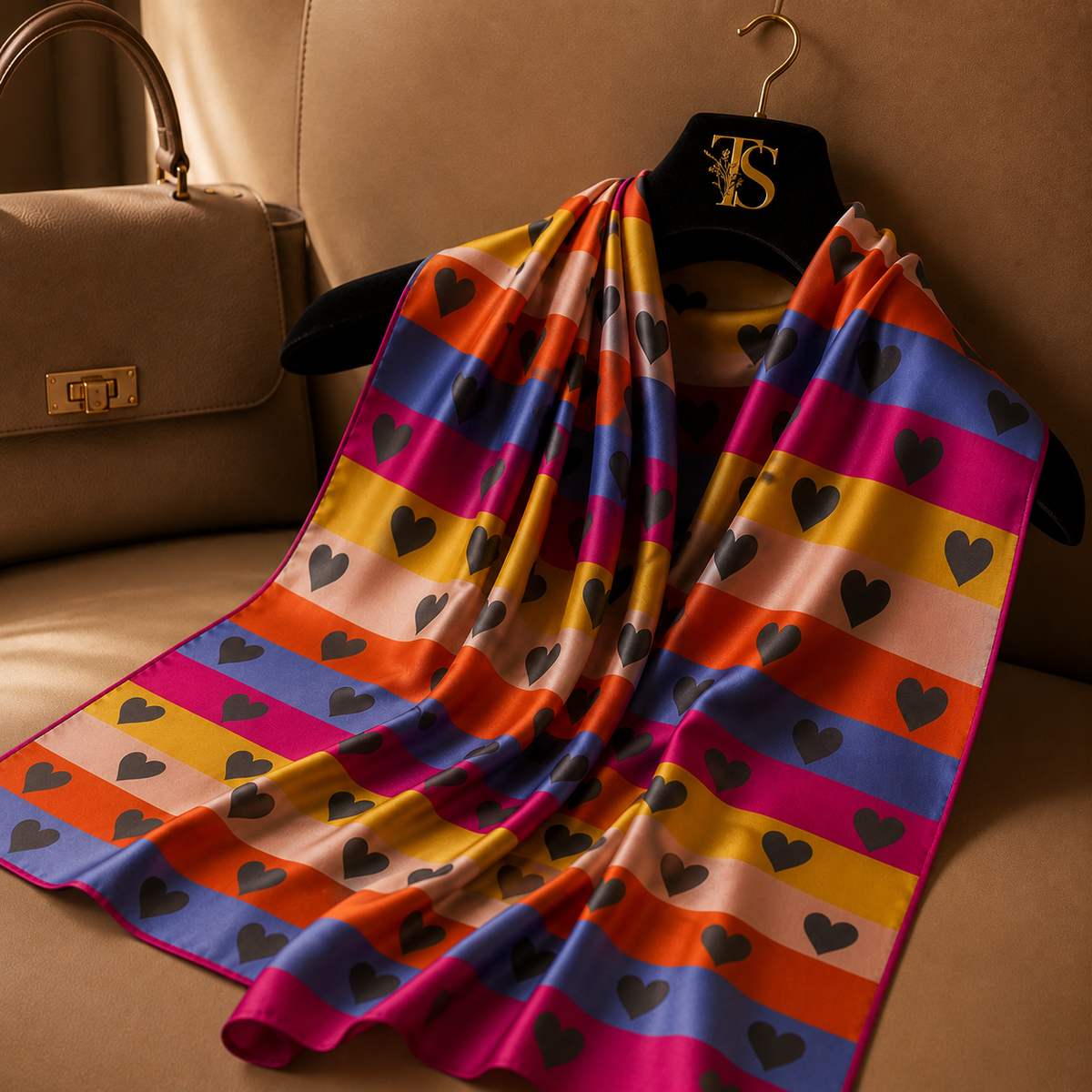 Striped Heart Scarf