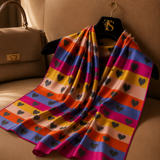 Striped Heart Scarf