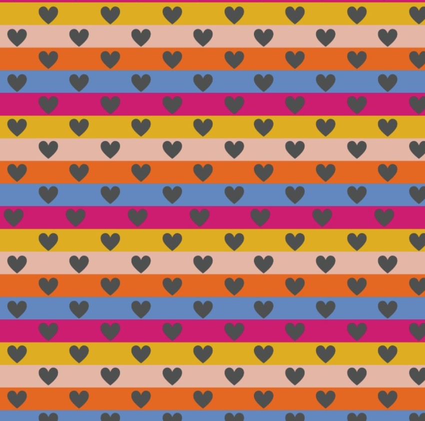 Striped Heart Scarf