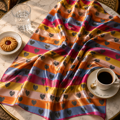 Striped Heart Scarf