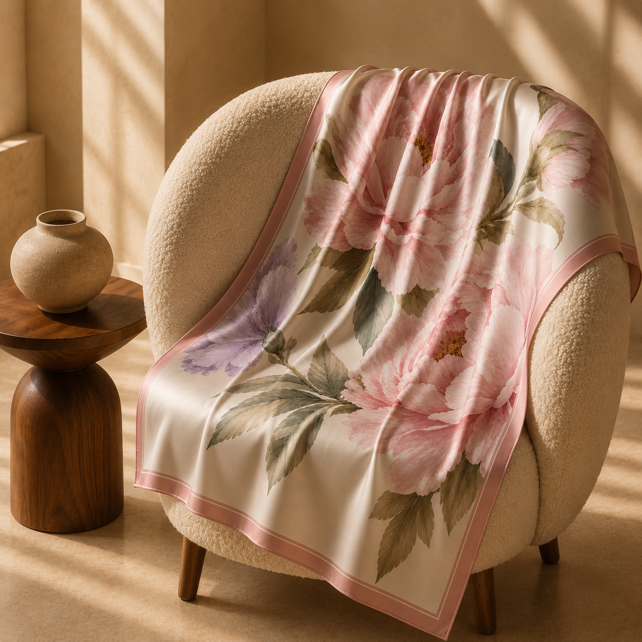 Pink Flora Scarf
