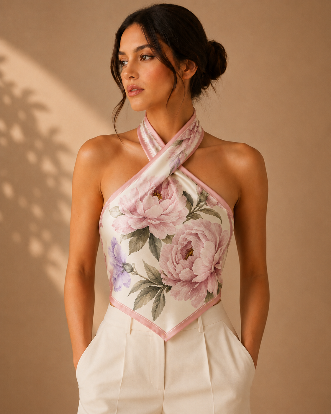Pink Flora Scarf