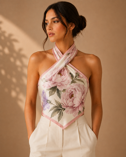 Pink Flora Scarf