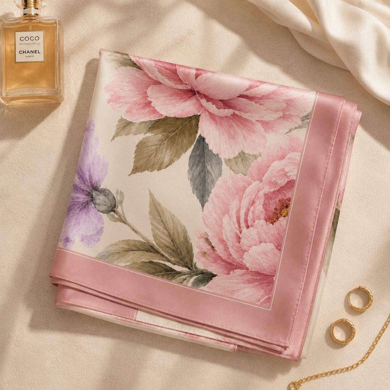 Pink Flora Scarf