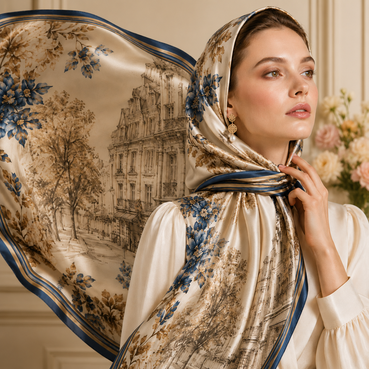Parisian Floral Scarf