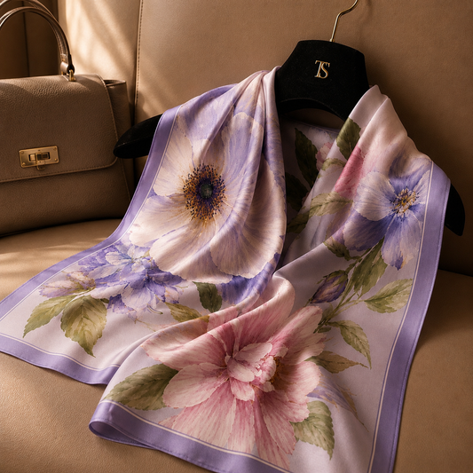 Lilac Floral Scarf
