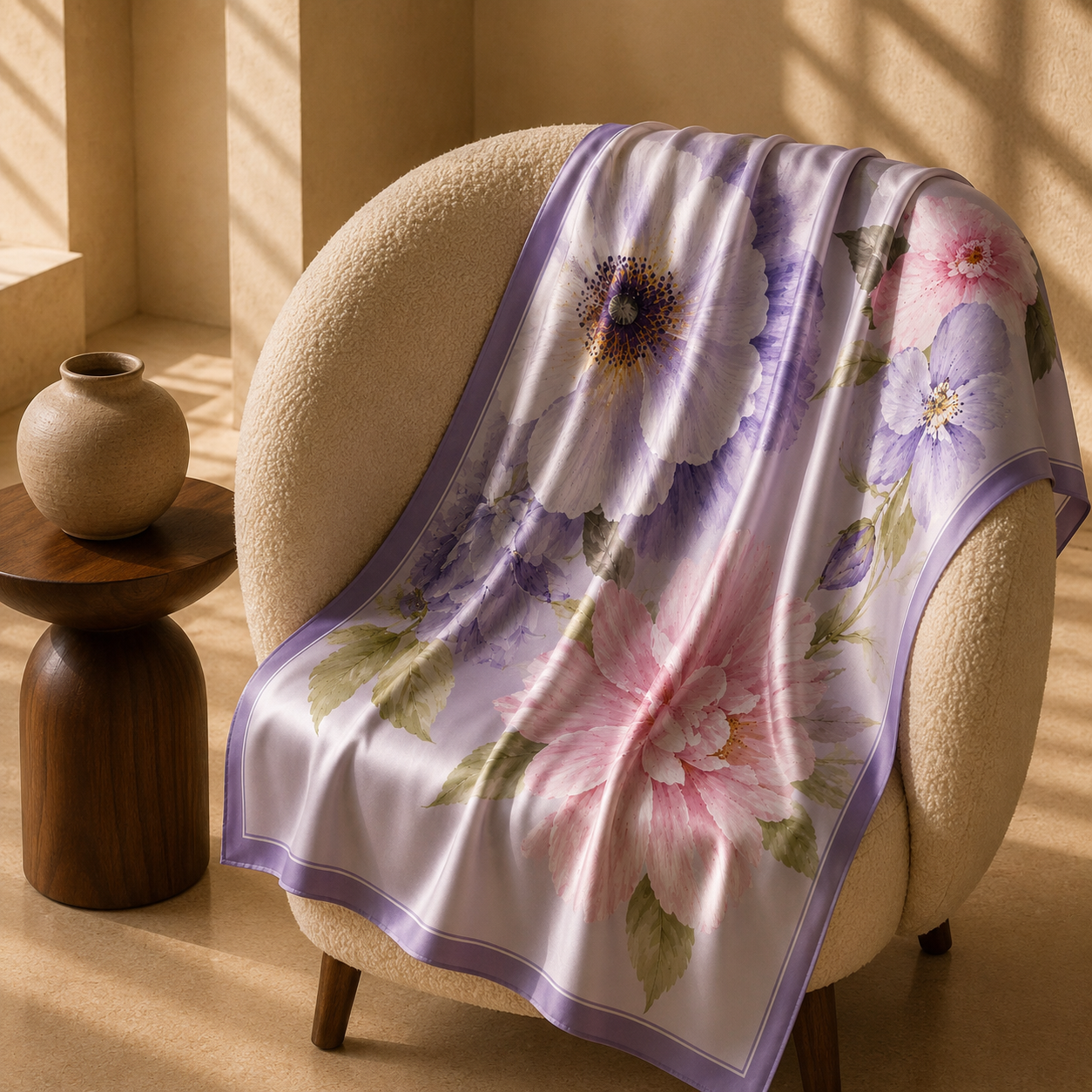Lilac Floral Scarf