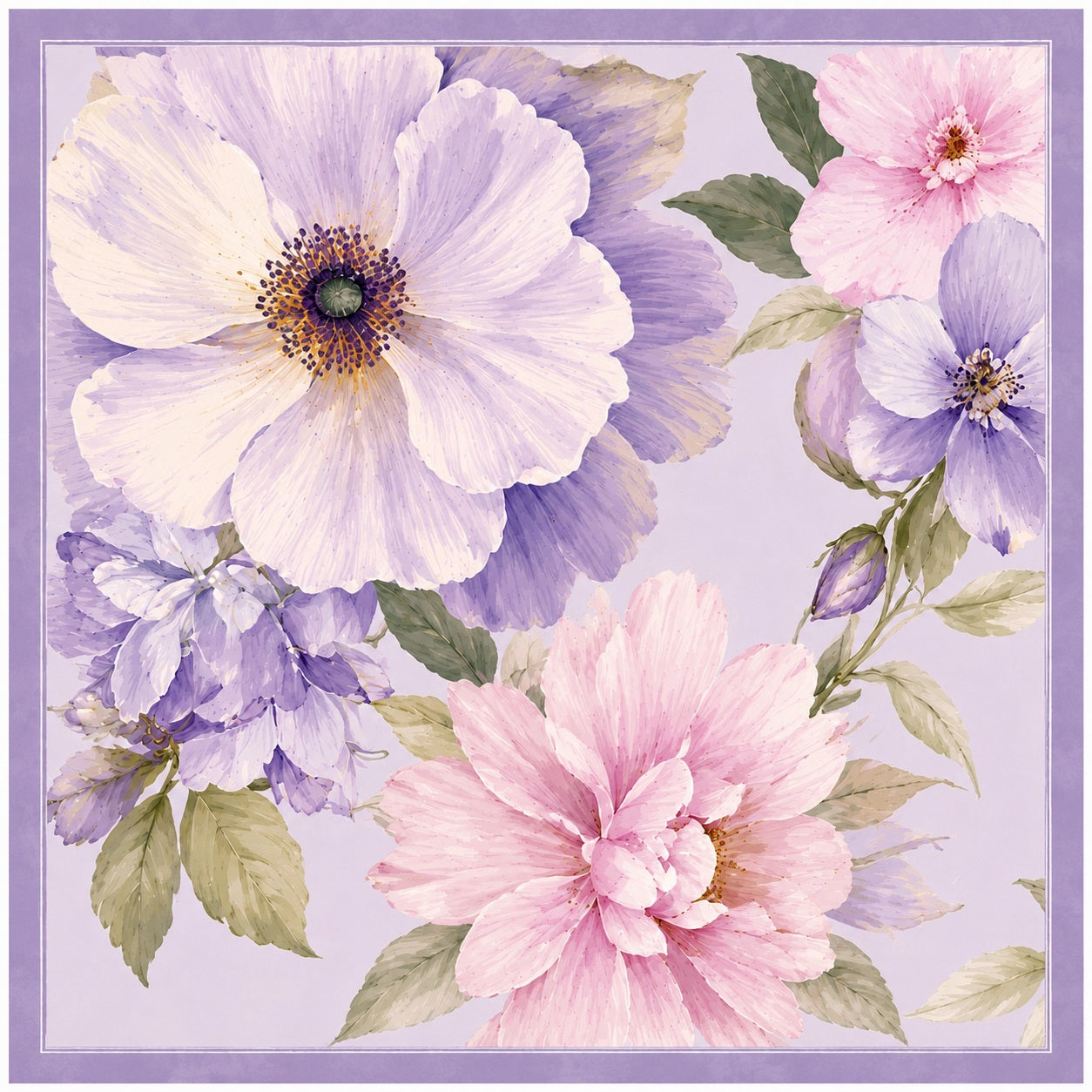 Lilac Floral Scarf