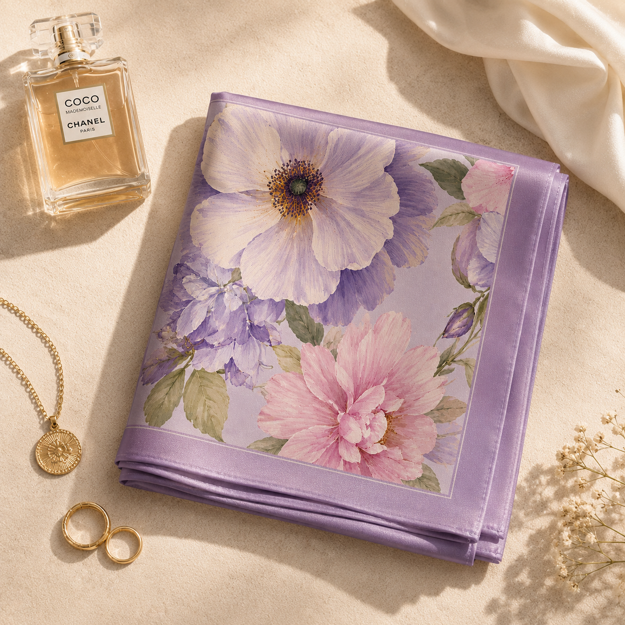 Lilac Floral Scarf
