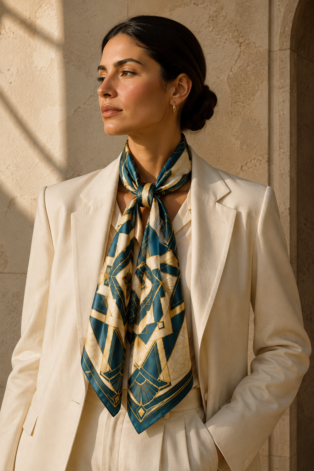 Art Deco Teal Scarf