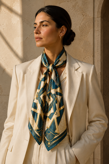 Art Deco Teal Scarf