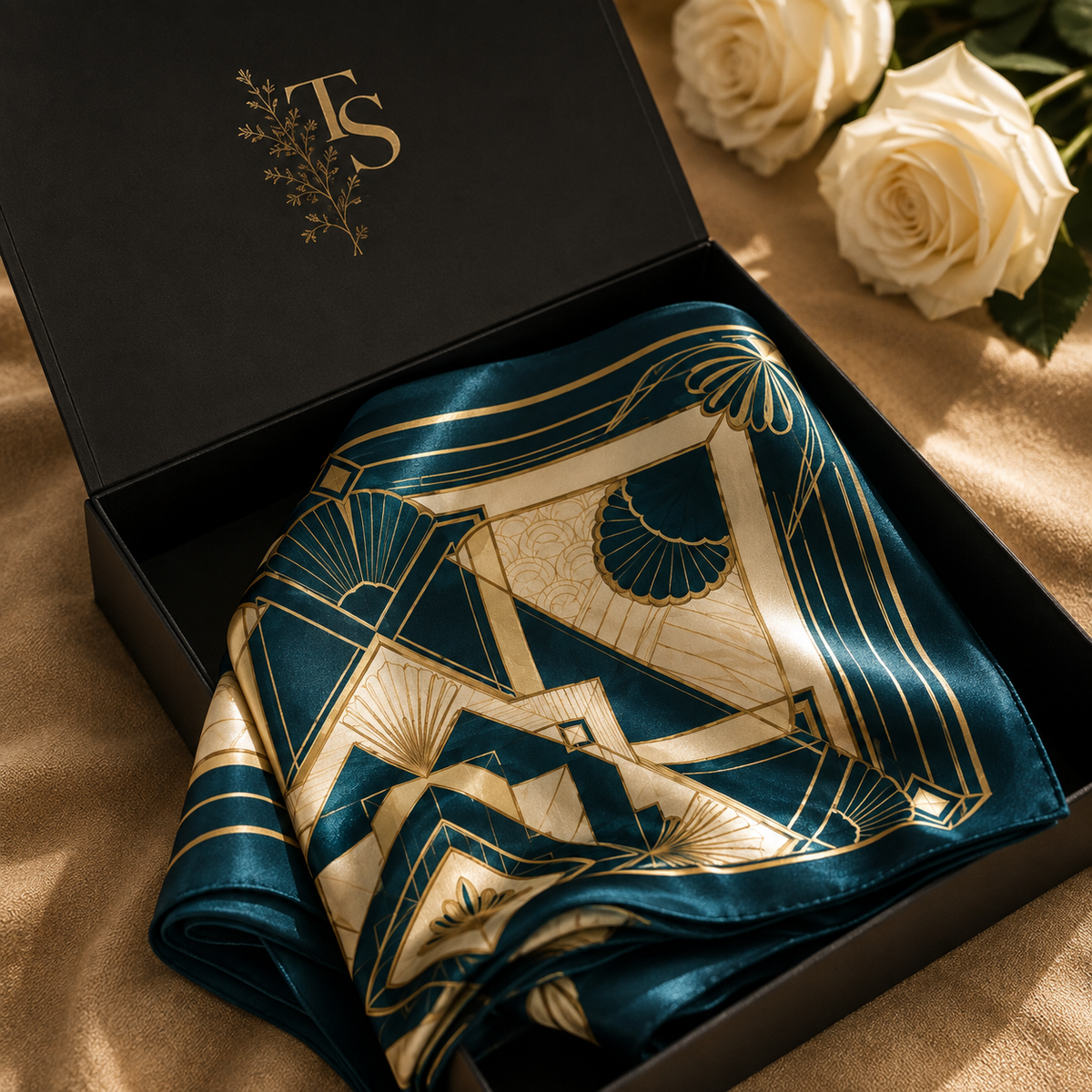 Art Deco Teal Scarf