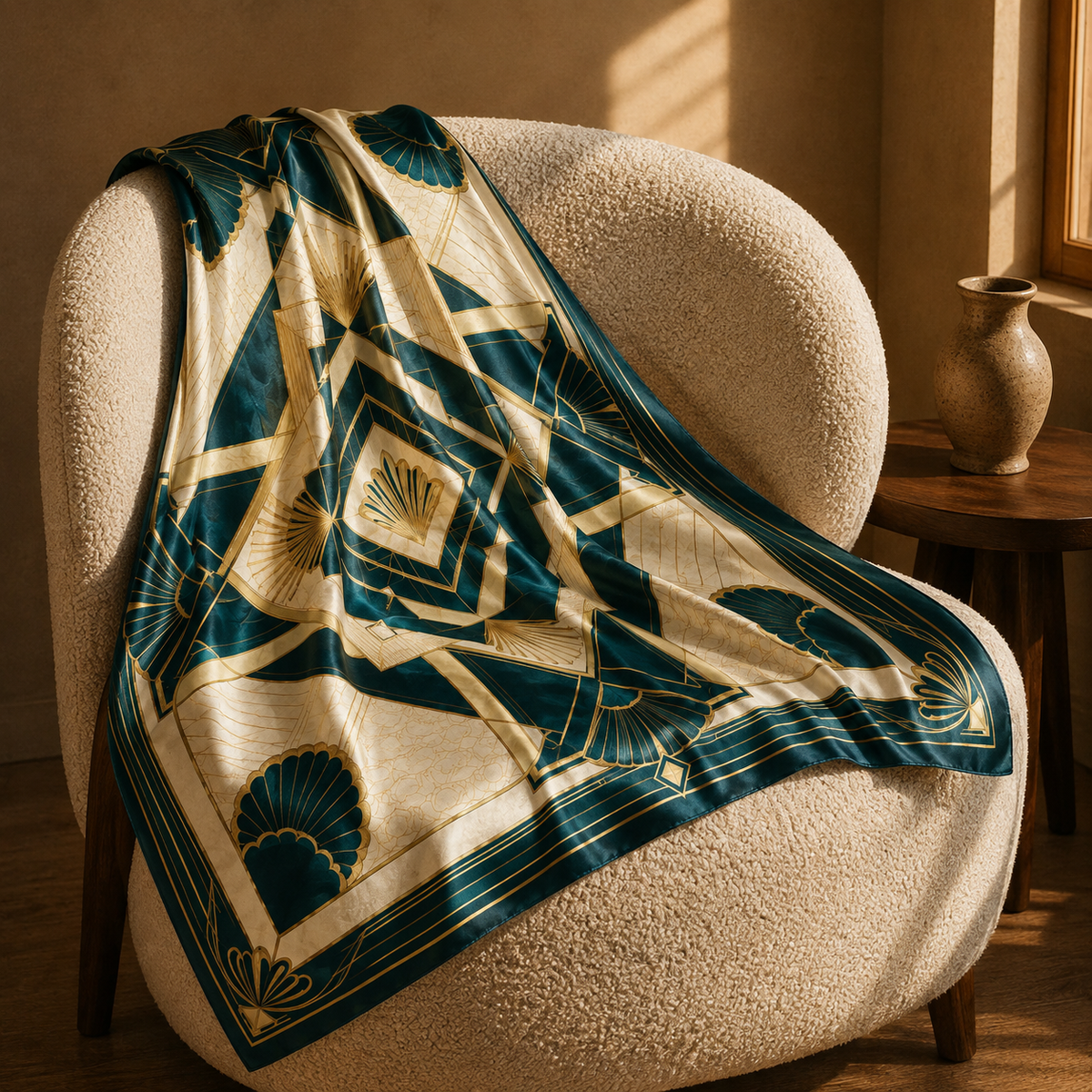 Art Deco Teal Scarf
