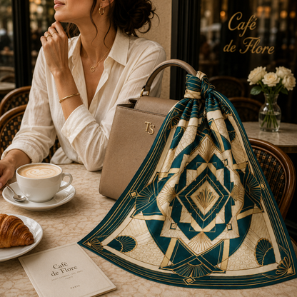Art Deco Teal Scarf
