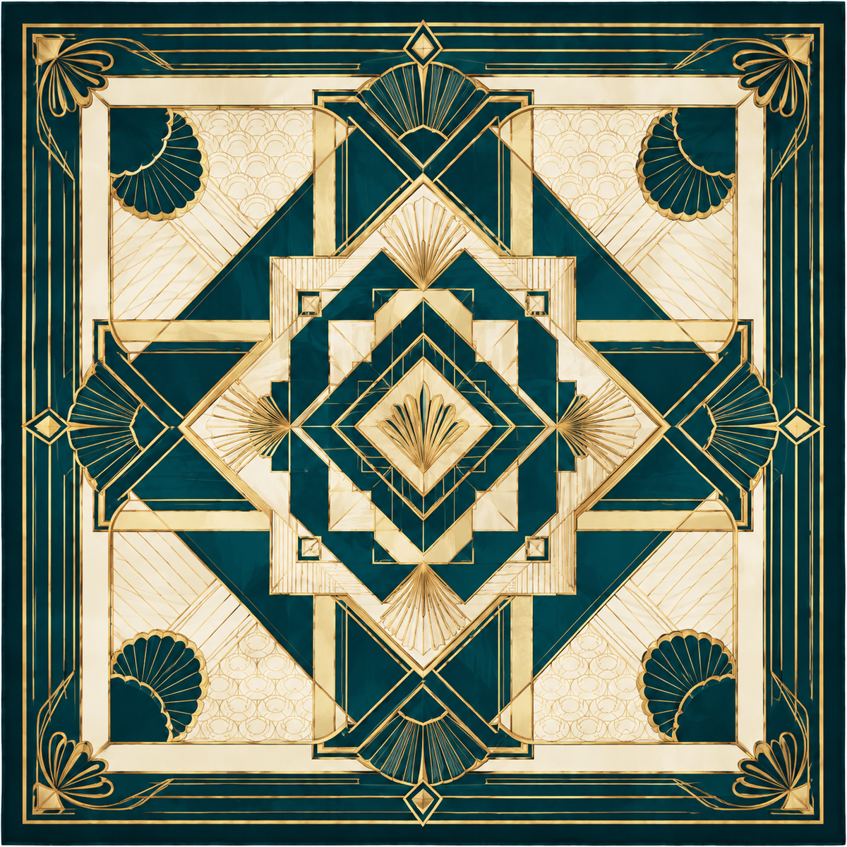 Art Deco Teal Scarf