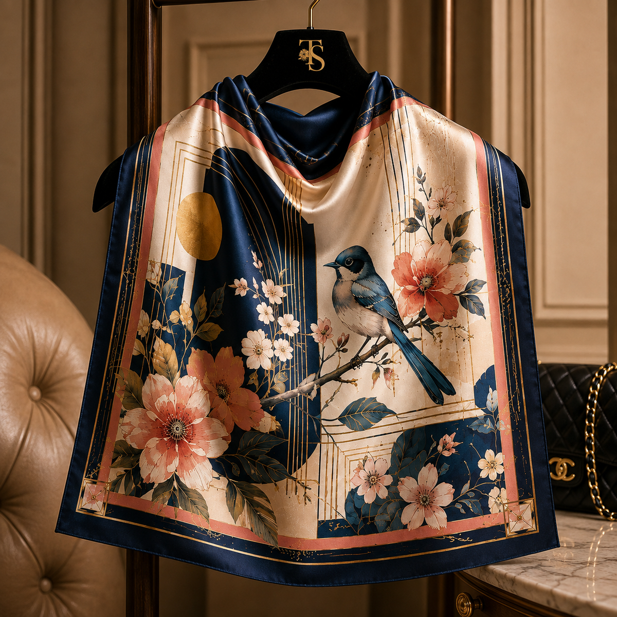 Midnight Blossom Scarf