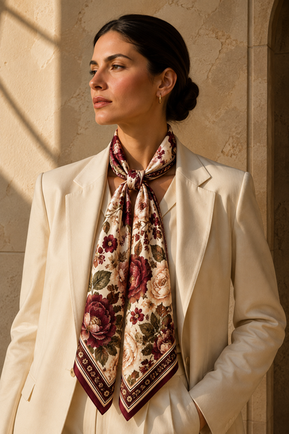 Burgundy Garden Scarf