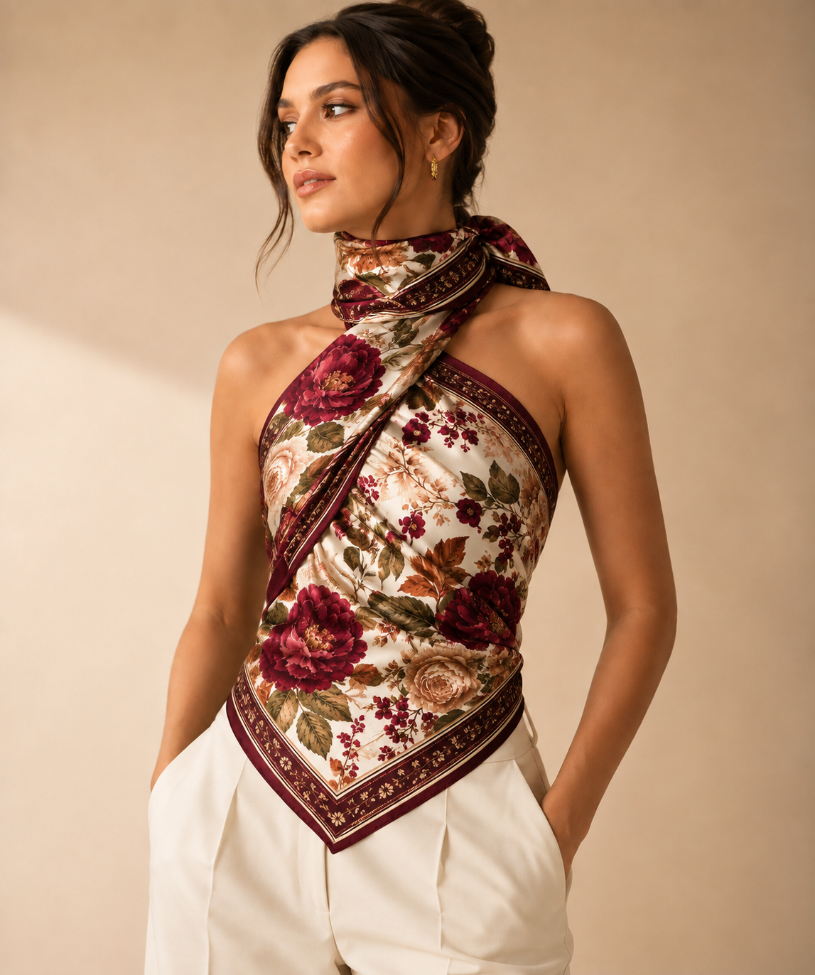 Burgundy Garden Scarf